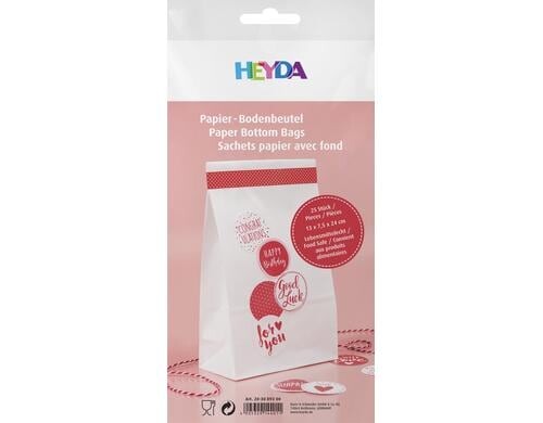 Heyda Adventskalender Beutel Uni weiss 25 Stück, Grösse 13 x 7.5 x 24 cm
