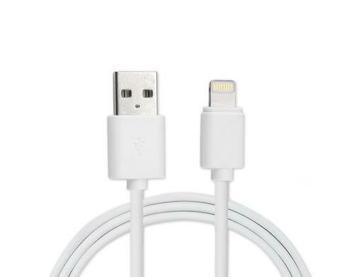 4Smarts USB2.0-Kabel, A-Lightning, 1m MFI zertifiziert, 2A, weiss