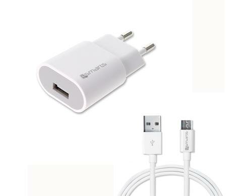 4Smarts 5V 1A USB Netzteil inkl USB-A-MicroB Kabel , weiss