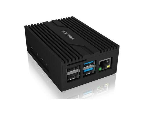 ICY-BOX Alu Gehäuse Raspberry Pi 4 Aluminiumgehäuse, schwarz