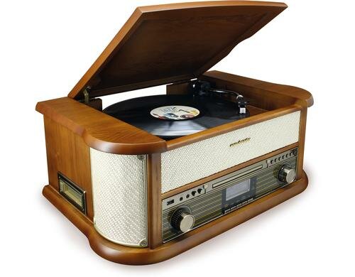 Soundmaster NR546, DAB+ Radio, beige Plattenspieler, CD/MP3, USB, Kassette, BT