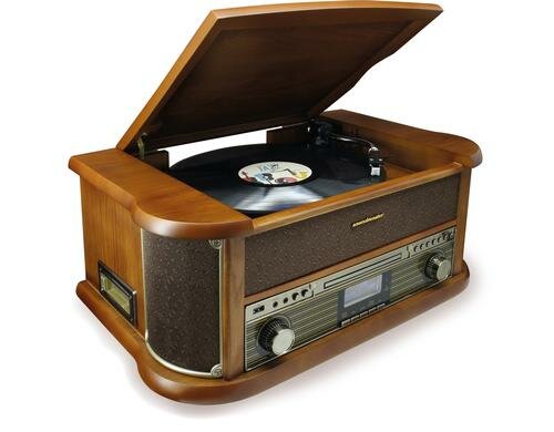 Soundmaster NR546, DAB+ Radio, braun Plattenspieler, CD/MP3, USB, Kassette, BT