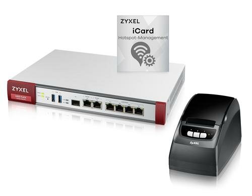 ZyXEL USG Flex 200 & iCard Hotspot & SP350E UTM-Firewall mit VPN inkl. Ticketdrucker