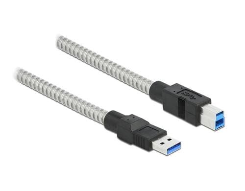 Delock USB3.2 Kabel, 1m, A-B, Metalmantel USB3.2 Gen1, 5Gbps