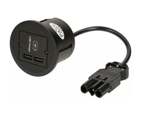Bachmann PIX USB Design-Einbausteckdose 2x USB, mit 0.2m Kabel und GST18 Stecker